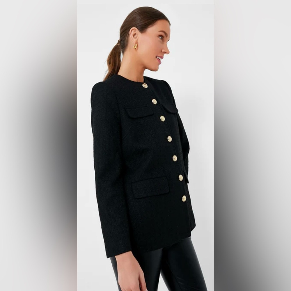 Tuckernuck Black Button-Front Tweed Blazer